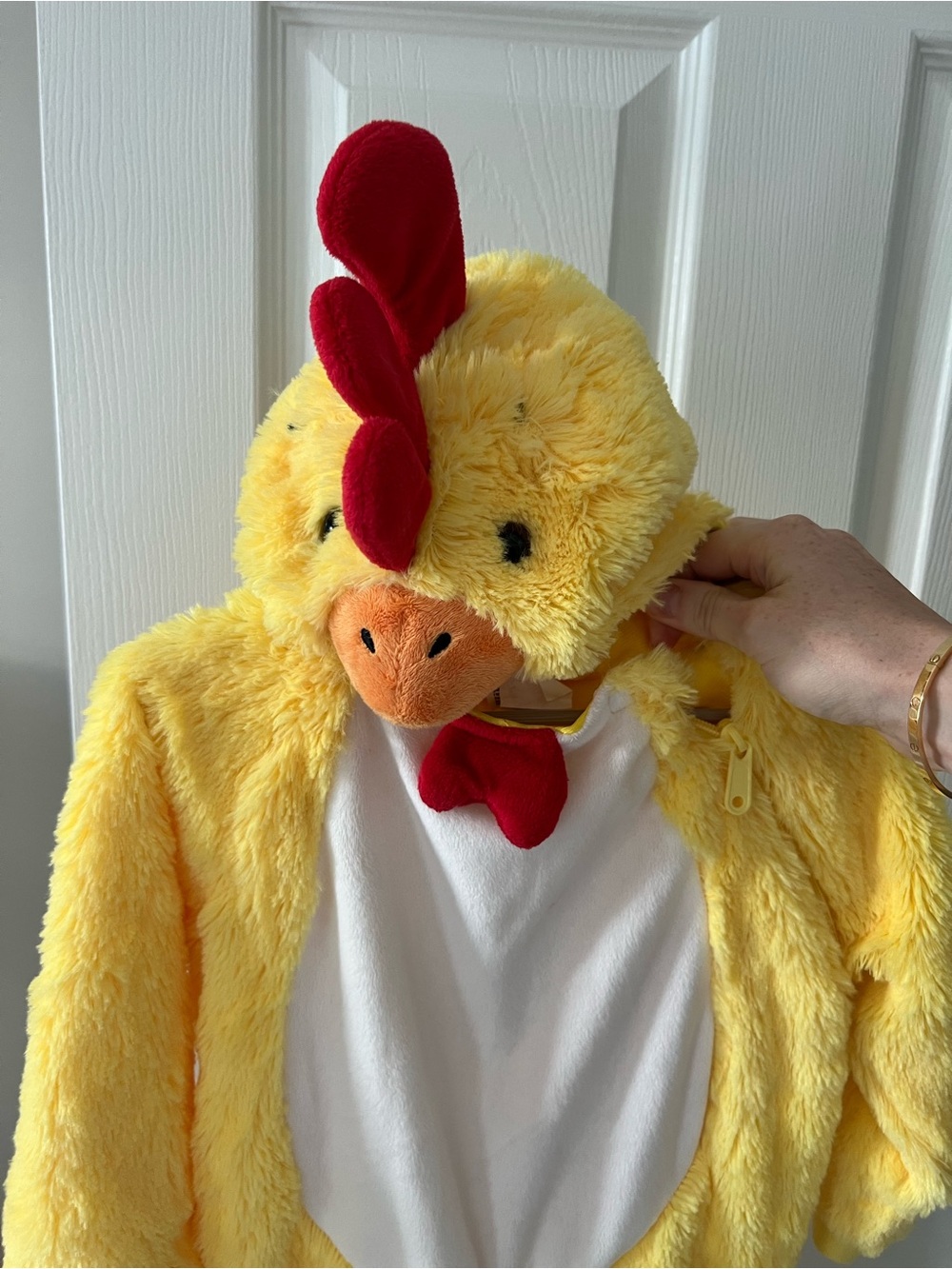 Infant (12-18M) Chicken Halloween Costume Yellow Hooded Jumpsuit